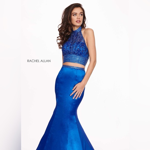 🌟Host Pick🌟Royal Blue Rachel Allan Two Piece Sequined Gown